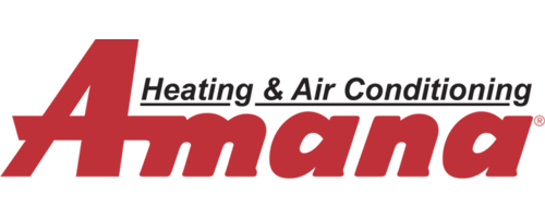 Amana logo in red and black, representing a reliable brand for heating and air conditioning systems, widely used in HVAC services across New York